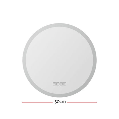 Embellir Bluetooth LED Wall Mirror With Light 50CM Bathroom Decor Round Mirrors Tristar Online