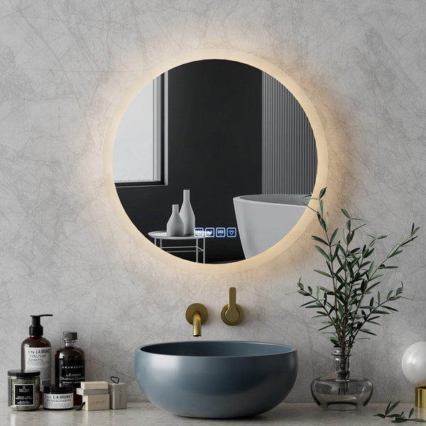 Embellir Bluetooth LED Wall Mirror With Light 50CM Bathroom Decor Round Mirrors Tristar Online