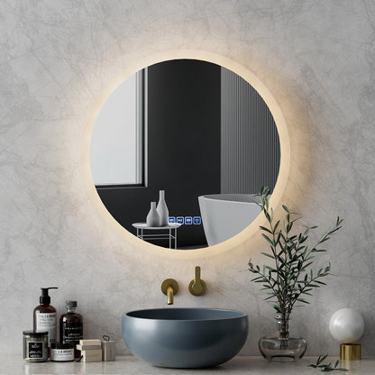 Embellir Bluetooth LED Wall Mirror With Light 60CM Bathroom Decor Round Mirrors Tristar Online