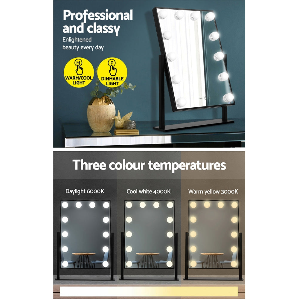 Embellir LED Standing Makeup Mirror - Black Tristar Online