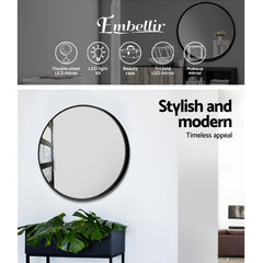 Embellir Round Wall Mirror 50cm Makeup Bathroom Mirror Frameless Tristar Online