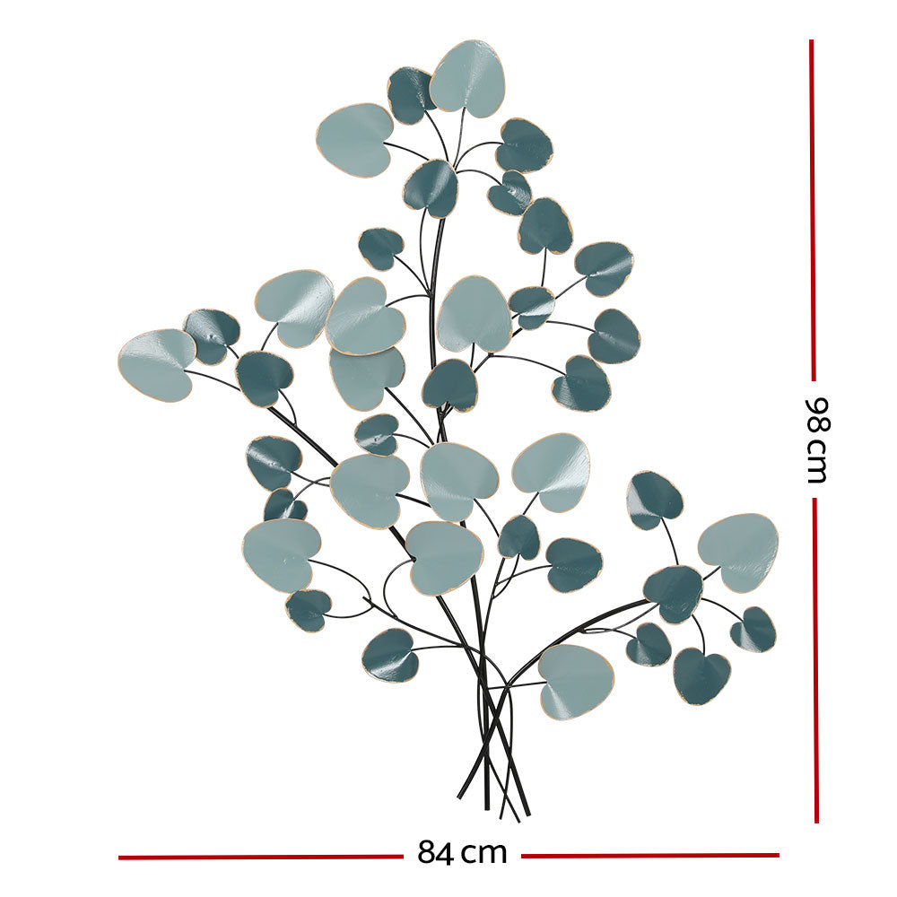 Artiss Metal Wall Art Hanging Sculpture Home Decor Leaf Tree of Life Blue Tristar Online