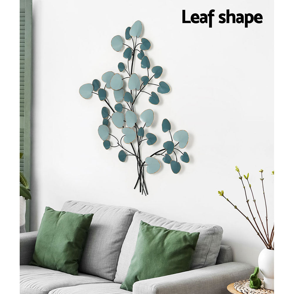 Artiss Metal Wall Art Hanging Sculpture Home Decor Leaf Tree of Life Blue Tristar Online