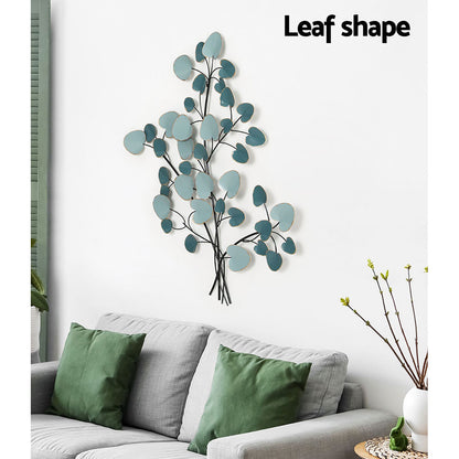 Artiss Metal Wall Art Hanging Sculpture Home Decor Leaf Tree of Life Blue Tristar Online