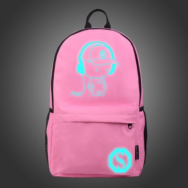 Luminous School Bags For Kids, College Bags For Boys & Girls Students With Waterproof USB Luminous
