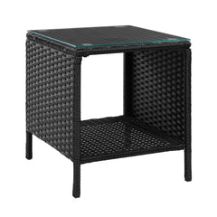Gardeon Side Table Coffee Patio Outdoor Furniture Rattan Desk Indoor Garden Black Tristar Online