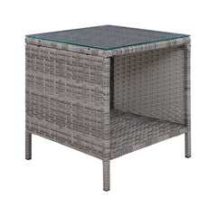 Gardeon Side Table Coffee Patio Outdoor Furniture Rattan Desk Indoor Garden Grey Tristar Online