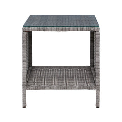 Gardeon Side Table Coffee Patio Outdoor Furniture Rattan Desk Indoor Garden Grey Tristar Online