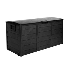 Gardeon Outdoor Storage Box 290L Lockable Organiser Garden Deck Shed All Black Tristar Online