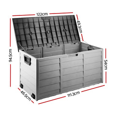 Gardeon Outdoor Storage Box 290L Lockable Organiser Garden Deck Shed Tool Black Tristar Online