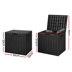 Gardeon Outdoor Storage Box 118L Container Lockable Indoor Garden Toy Tool Shed Black Tristar Online