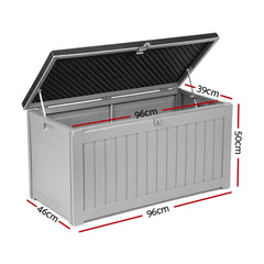 Gardeon Outdoor Storage Box 190L Container Lockable Garden Bench Tool Shed Black Tristar Online
