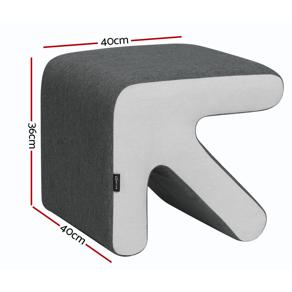 Artiss Ottoman Foot Stool Fabric Foot Rest Footstool Padded Seat Kids Grey Tristar Online