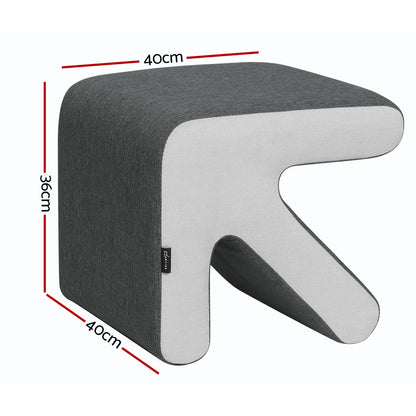 Artiss Ottoman Foot Stool Fabric Foot Rest Footstool Padded Seat Kids Grey Tristar Online