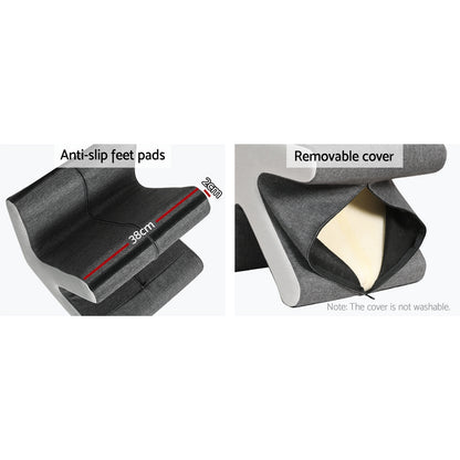 Artiss Ottoman Foot Stool Fabric Foot Rest Footstool Padded Seat Kids Grey Tristar Online