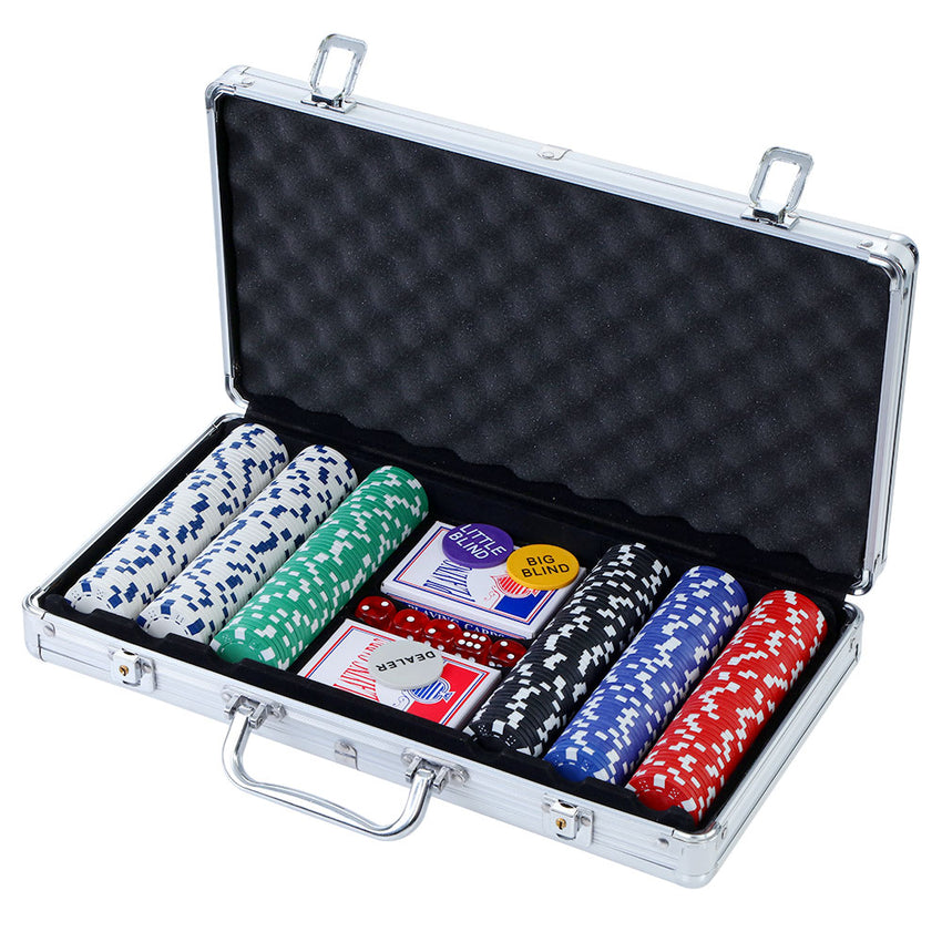 Poker Chip Set 300PC Chips TEXAS HOLD'EM Casino Gambling Dice Cards Tristar Online