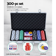 Poker Chip Set 300PC Chips TEXAS HOLD'EM Casino Gambling Dice Cards Tristar Online