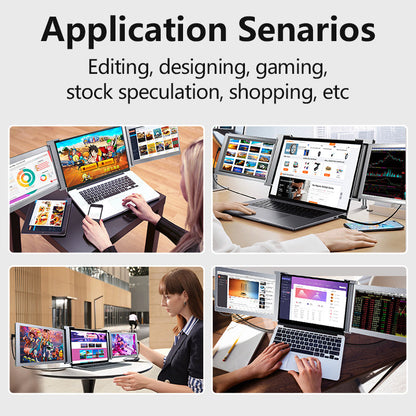 10.1 inches Trifold Portable Monitor 1080P IPS FHD Monitor Screen Extender For Laptop - Grey (Open Never Used) Trion