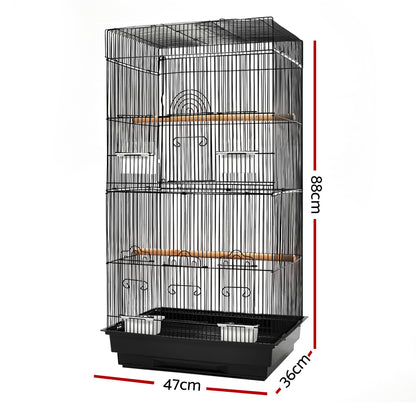 i.Pet Medium Bird Cage with Perch - Black Tristar Online