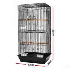 i.Pet Medium Bird Cage with Perch - Black Tristar Online