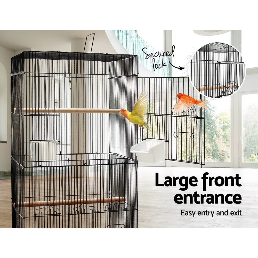 i.Pet Medium Bird Cage with Perch - Black Tristar Online