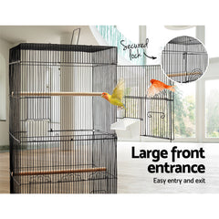 i.Pet Medium Bird Cage with Perch - Black Tristar Online