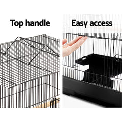 i.Pet Medium Bird Cage with Perch - Black Tristar Online