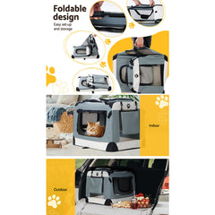 i.Pet Pet Carrier Large Soft Crate Dog Cat Travel Portable Cage Kennel Foldable Tristar Online