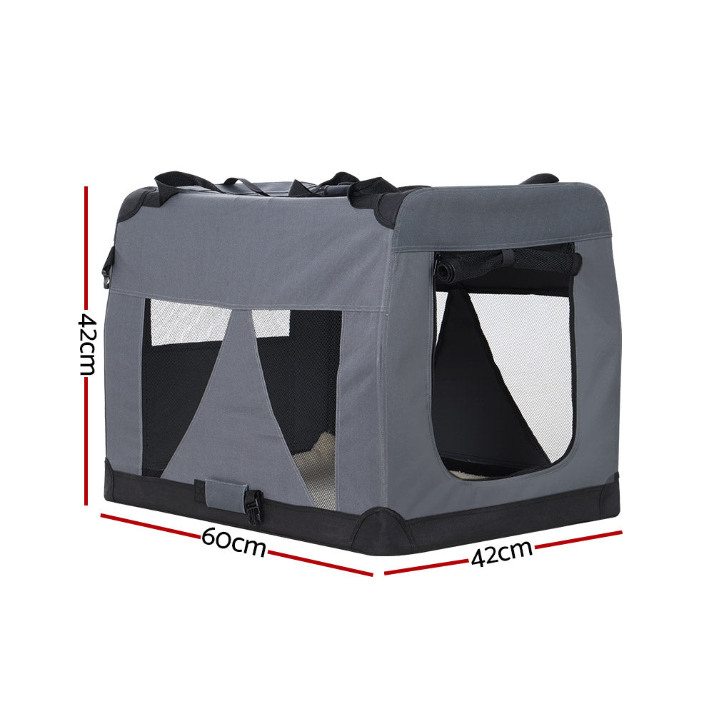 i.Pet Pet Carrier Soft Crate Dog Cat Travel 60x42CM Portable Foldable Car M Tristar Online