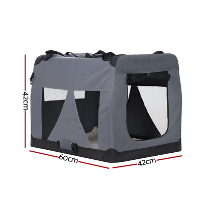 i.Pet Pet Carrier Soft Crate Dog Cat Travel 60x42CM Portable Foldable Car M Tristar Online