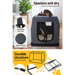 i.Pet Pet Carrier Soft Crate Dog Cat Travel Portable Cage Kennel Foldable Car XL Tristar Online