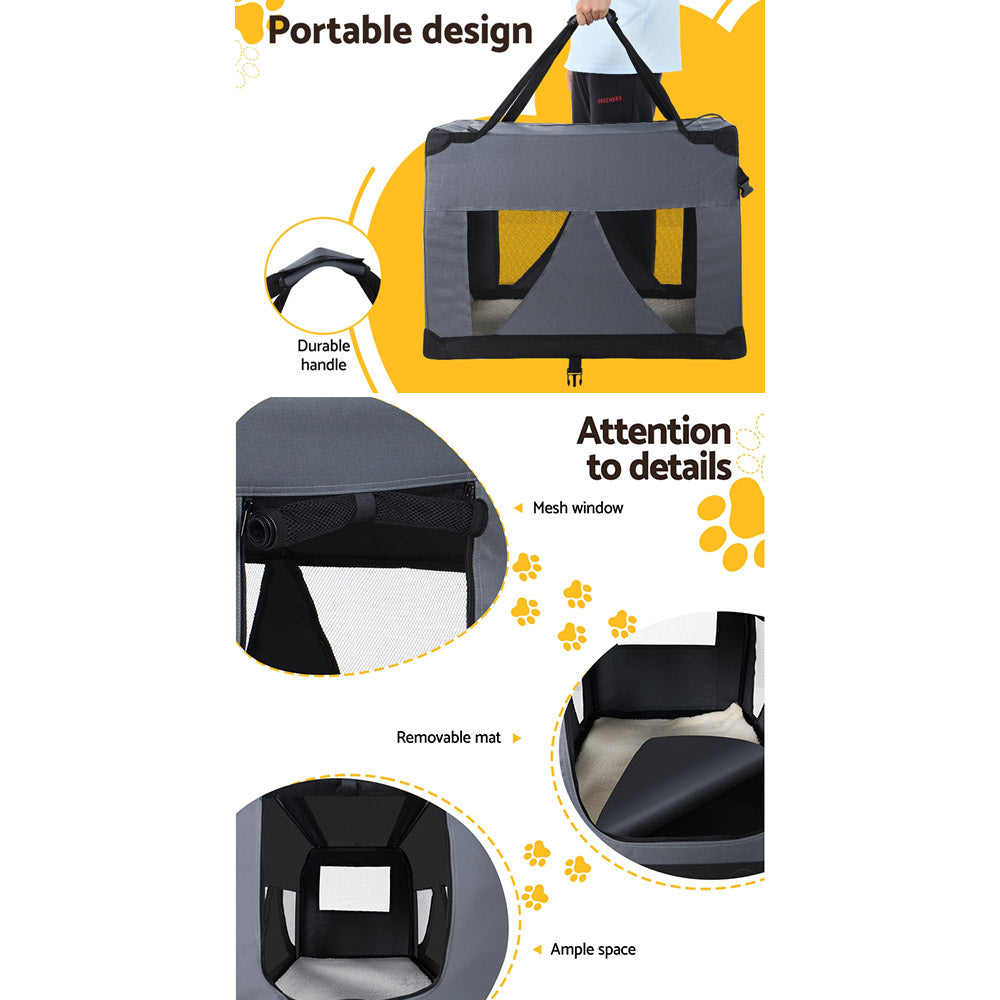 i.Pet Pet Carrier Soft Crate Dog Cat Travel Portable Cage Kennel Foldable Car XL Tristar Online