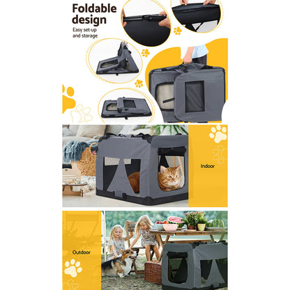 i.Pet Pet Carrier Soft Crate Dog Cat Travel Portable Cage Kennel Foldable Car XL Tristar Online