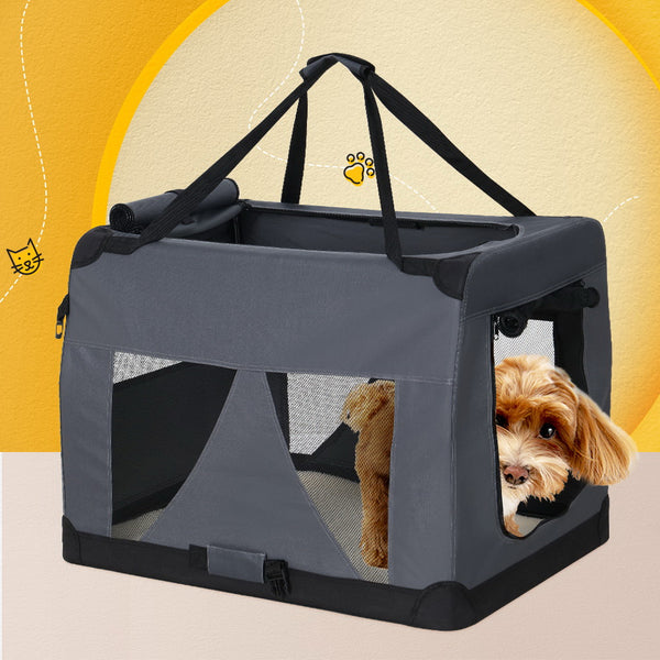 i.Pet Pet Carrier Soft Crate Dog Cat Travel Portable Cage Kennel Foldable Car XL Tristar Online