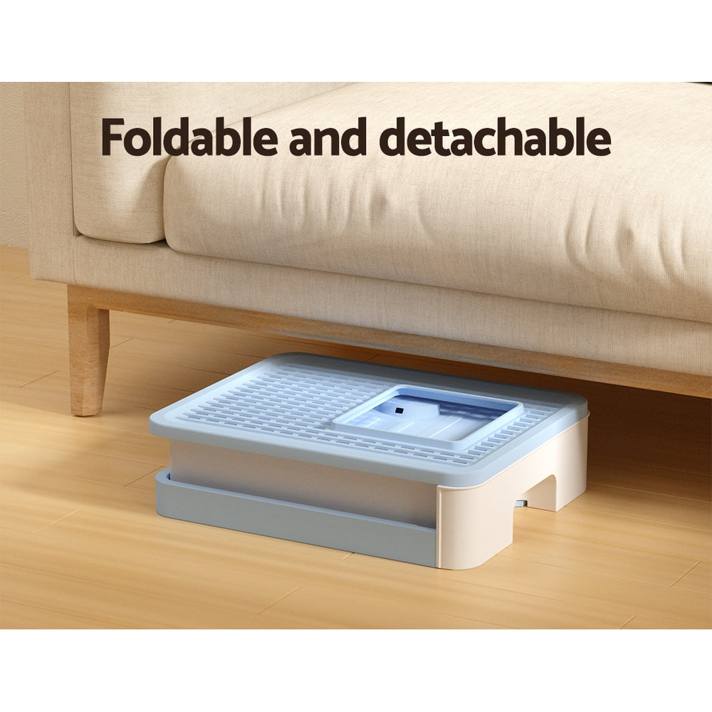 i.Pet Cat Litter Box Large Tray Kitty Toilet Enclosed Hooded Foldable Scoop Blue Tristar Online