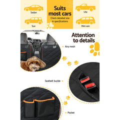 i.Pet Pet Car Seat Cover Dog Hammock Protector Back Waterproof Belt Non Slip Mat Tristar Online