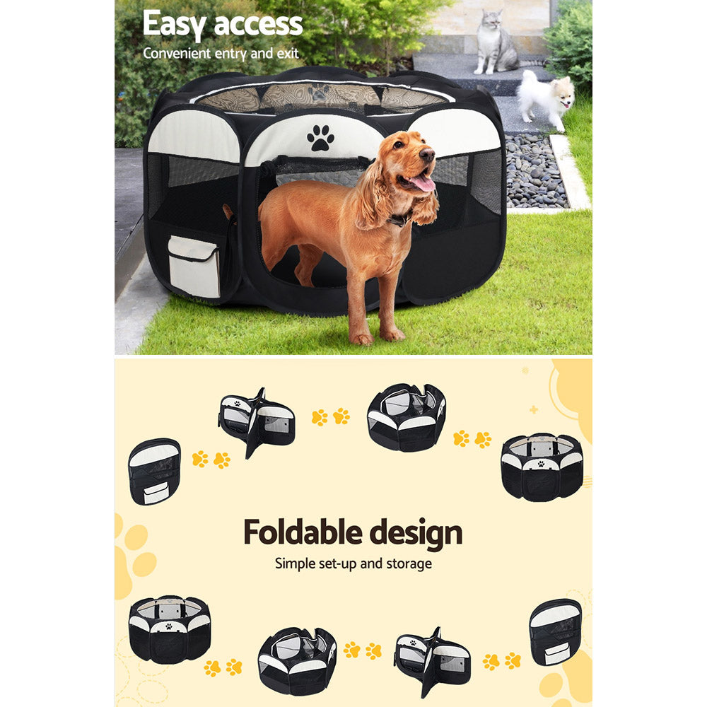 i.Pet Dog Playpen Pet Playpen Enclosure Crate 8 Panel Play Pen Tent Bag Fence Puppy XL Tristar Online