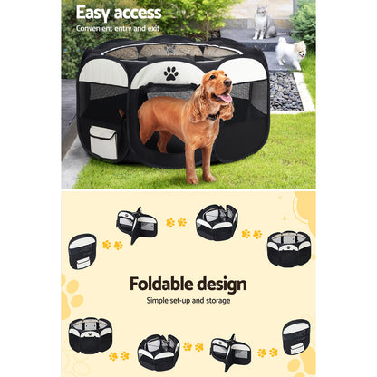i.Pet Dog Playpen Pet Playpen Enclosure Crate 8 Panel Play Pen Tent Bag Fence Puppy XL Tristar Online