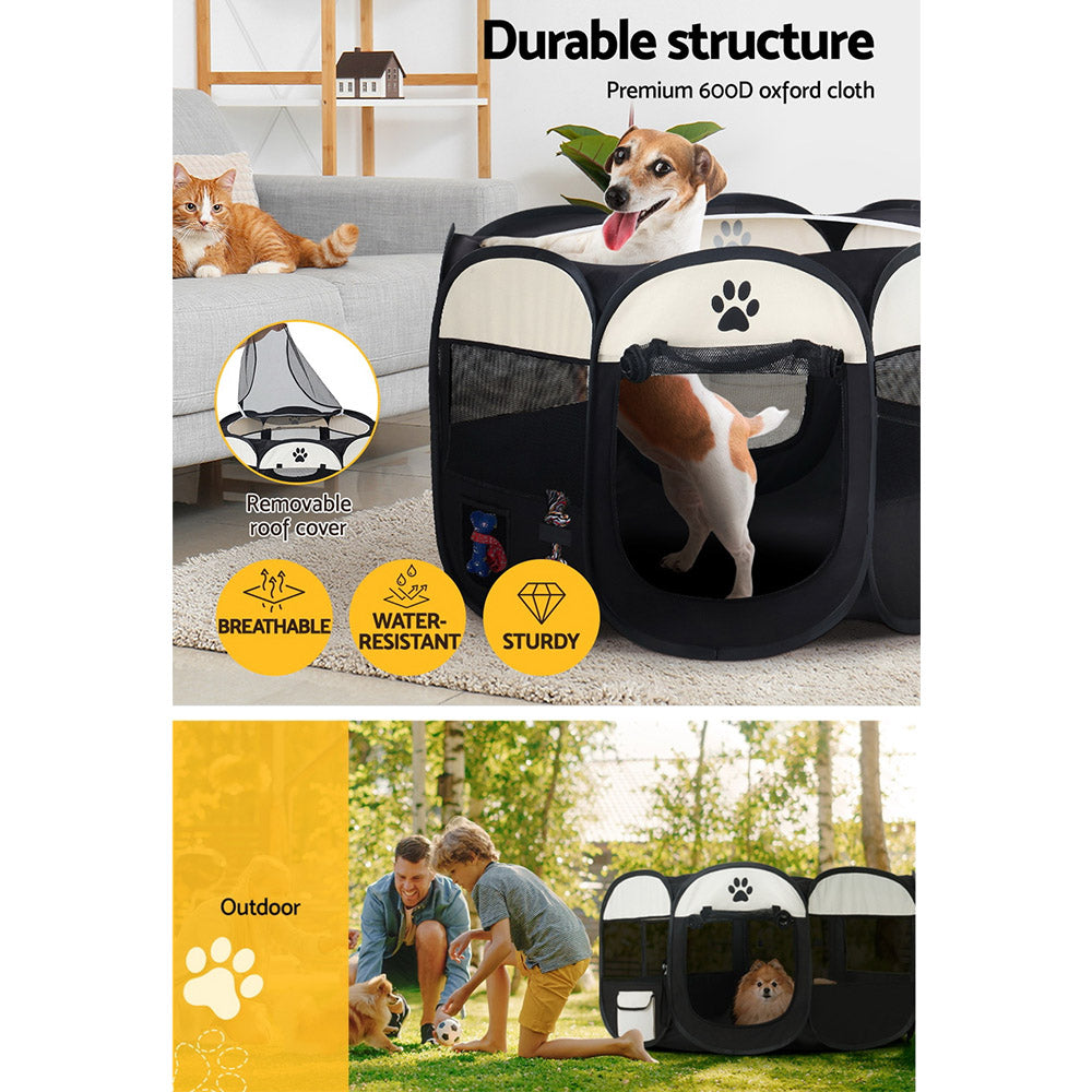 i.Pet Dog Playpen Pet Playpen Enclosure Crate 8 Panel Play Pen Tent Bag Fence Puppy XL Tristar Online