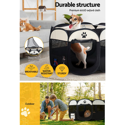 i.Pet Dog Playpen Pet Playpen Enclosure Crate 8 Panel Play Pen Tent Bag Fence Puppy XL Tristar Online