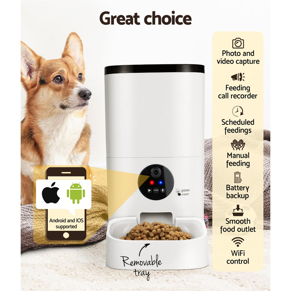 i.Pet Automatic Pet Feeder 6L Auto Camera Dog Cat Smart Video Wifi Food App Hd Tristar Online