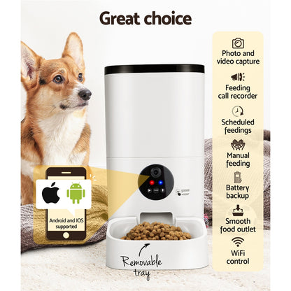 i.Pet Automatic Pet Feeder 6L Auto Camera Dog Cat Smart Video Wifi Food App Hd Tristar Online