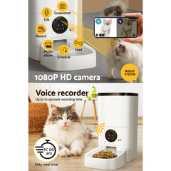 i.Pet Automatic Pet Feeder 6L Auto Camera Dog Cat Smart Video Wifi Food App Hd Tristar Online