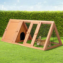 i.Pet Rabbit Hutch 119cm x 51cm x 44cm Chicken Coop Large Run Wooden Cage Outdoor Tristar Online