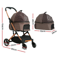 i.Pet Pet Stroller Dog Pram Large Cat Carrier Travel Pushchair Foldable 4 Wheels Tristar Online