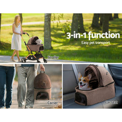 i.Pet Pet Stroller Dog Pram Large Cat Carrier Travel Pushchair Foldable 4 Wheels Tristar Online