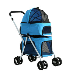 i.Pet Pet Stroller Dog Pram Large Cat Carrier Travel Foldable 4 Wheels Double Tristar Online