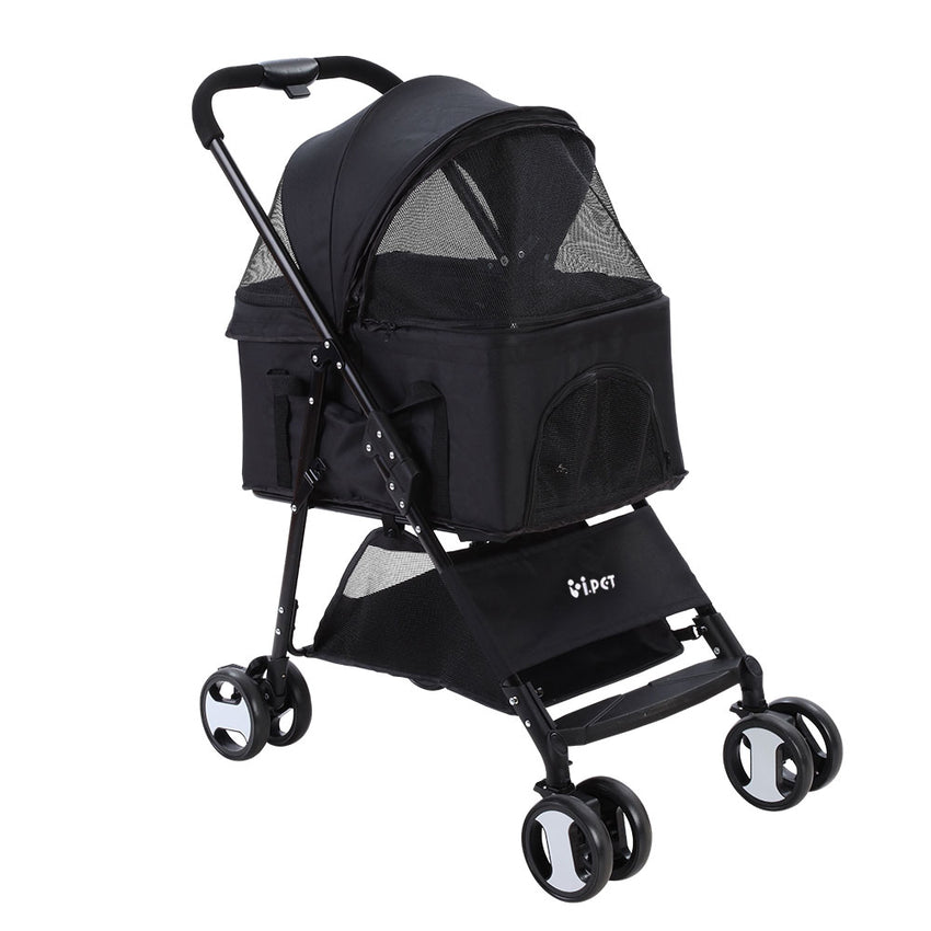 i.Pet Pet Stroller Dog Carrier Foldable Pram 3 IN 1 Middle Size Black Tristar Online