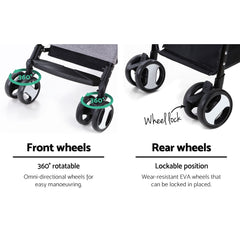 i.Pet Pet Stroller Dog Carrier Foldable Pram 3 IN 1 Middle Size Grey Tristar Online