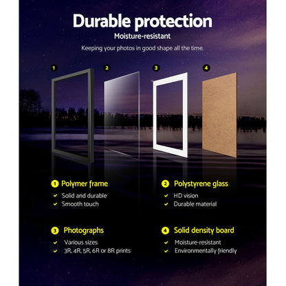 Artiss Photo Frames 30PCS  8x10in 5x7in 4x6in 3.5x5in Hanging Wall Frame Black Tristar Online